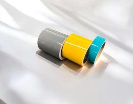 Zierstreifen für Auto, Womo und Boot in Grau, Gelb und Türkis glänzend.