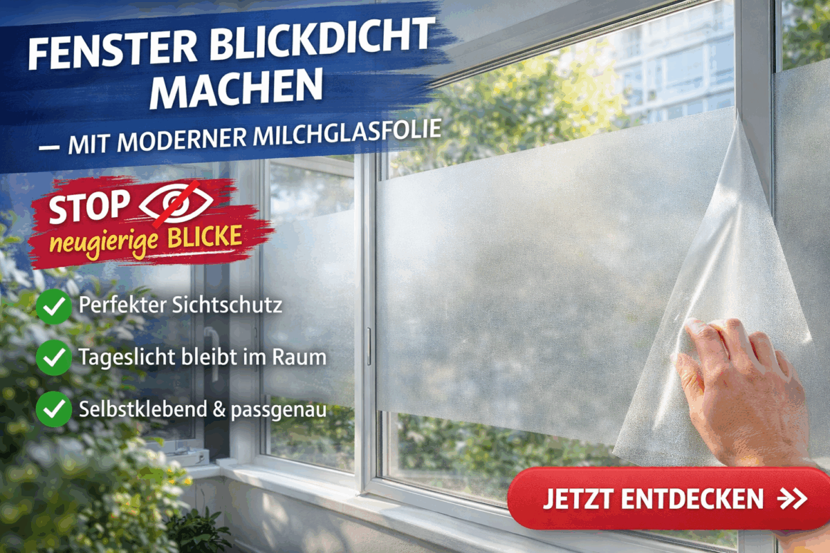 Fenster blickdicht machen – moderne Lösung mit Milchglasfolie